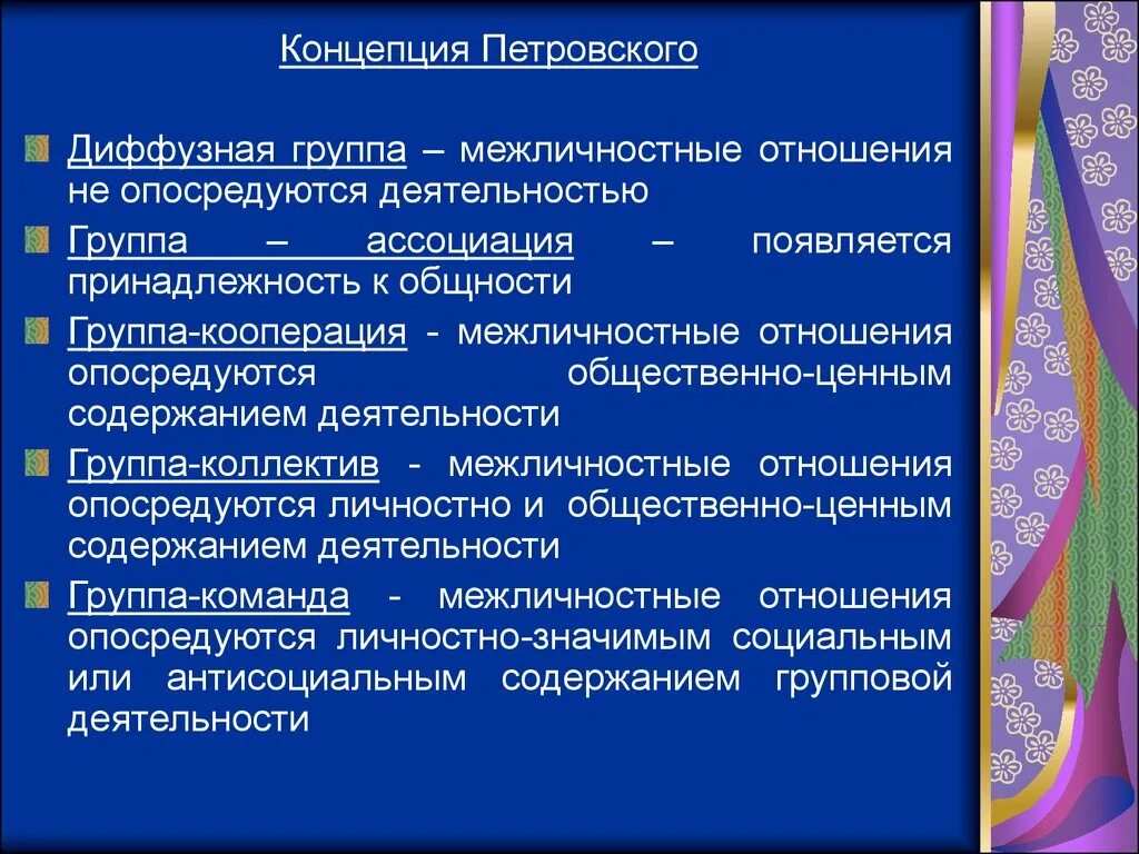 Уровнями развития группы являются. Концепция Петровского. Группа Ассоциация это в психологии. Межличностные отношения. Диффузная группа Ассоциация Корпорация коллектив.