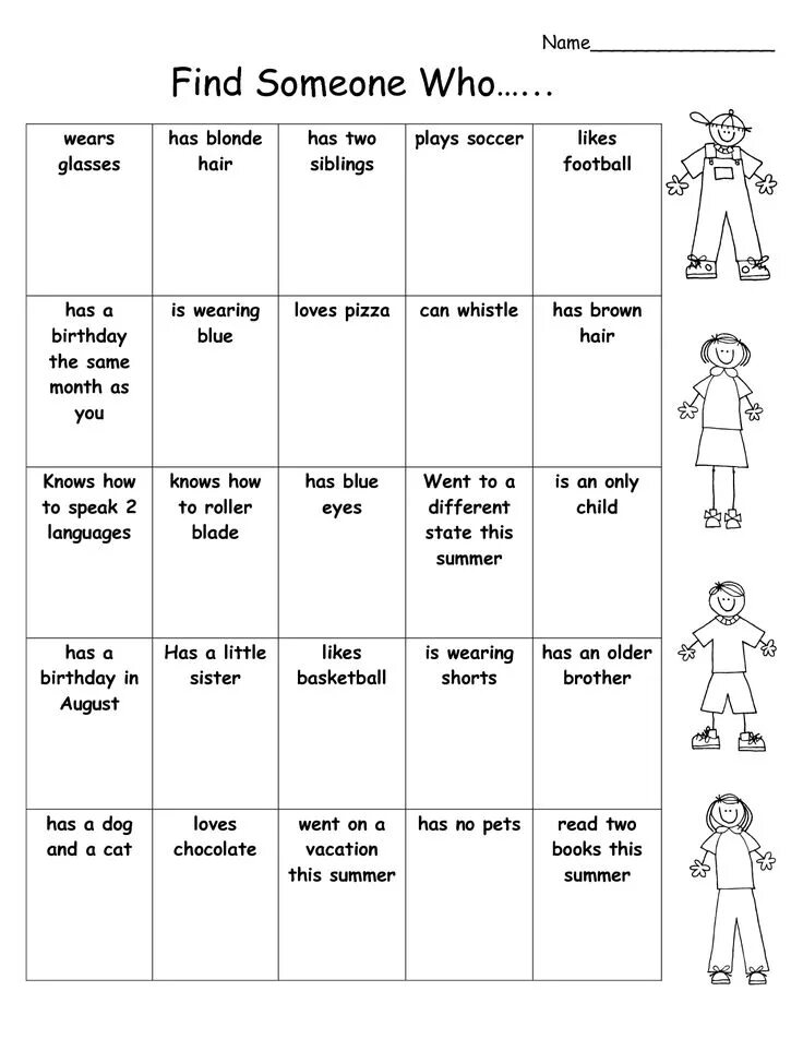 To find someone something. To find someone something. Предложения с глаголом to look for. Бинго. Find someone who.