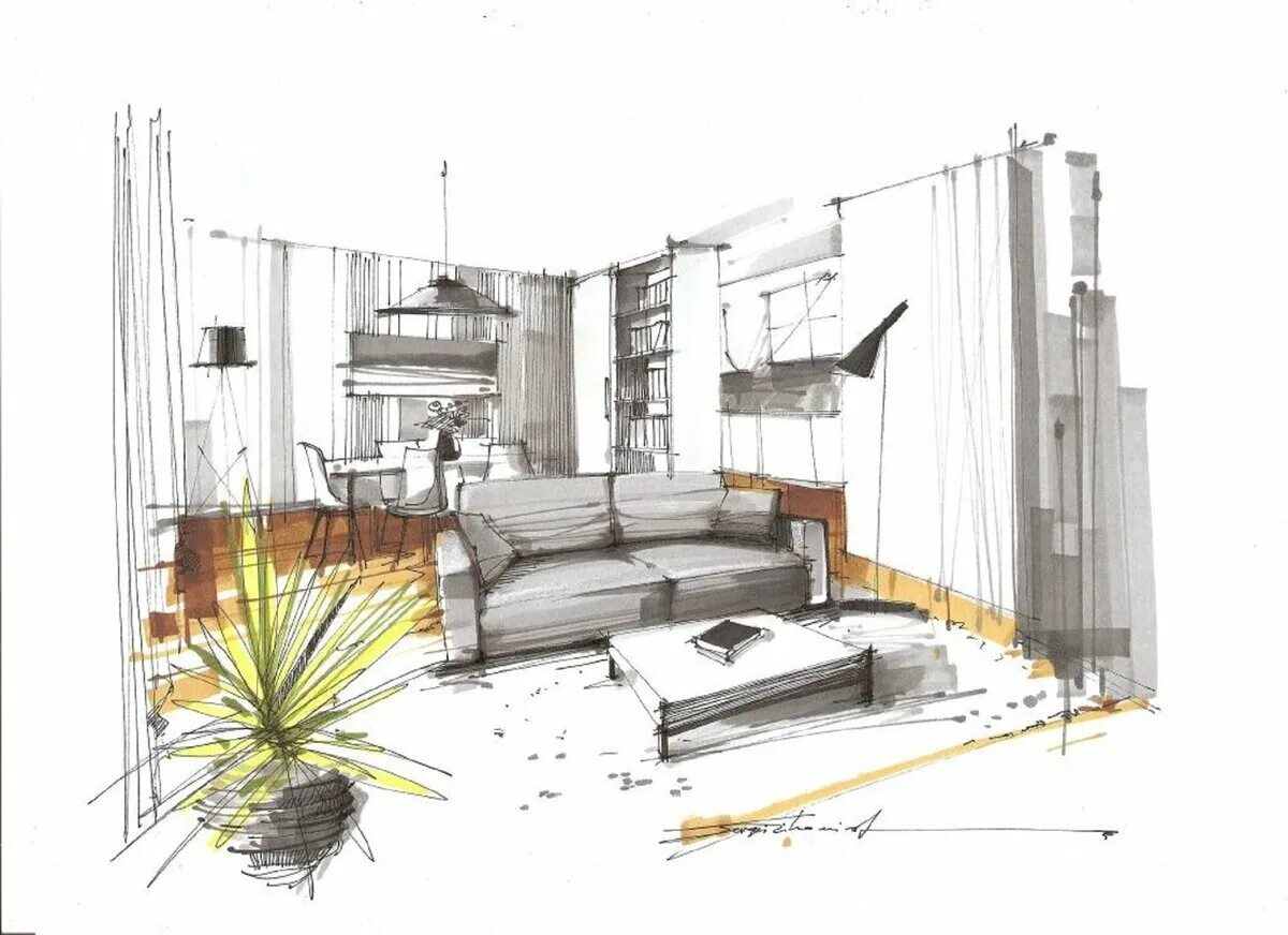 MixPin Interior design drawings, Interior design sketches, Interior design rende