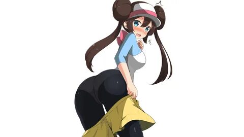 ass blush brunette anime anime girls simple background Pok 233 mon 