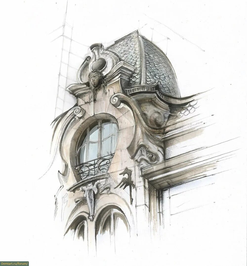 Фрагмент зарисовки. Зарисовки архитектурных элементов. Фрагмент зарисовки. Фрагмент зарисовки. Зарисовки архитектурных деталей.
