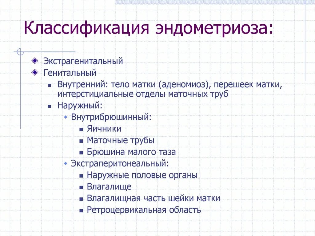 Наружный генитальный эндометриоз классификация. Гистологическая классификация эндометриоза. Наружный генитальный эндометриоз классификация степени. Эндометриоз шейки матки классификация. Анализы при эндометриозе