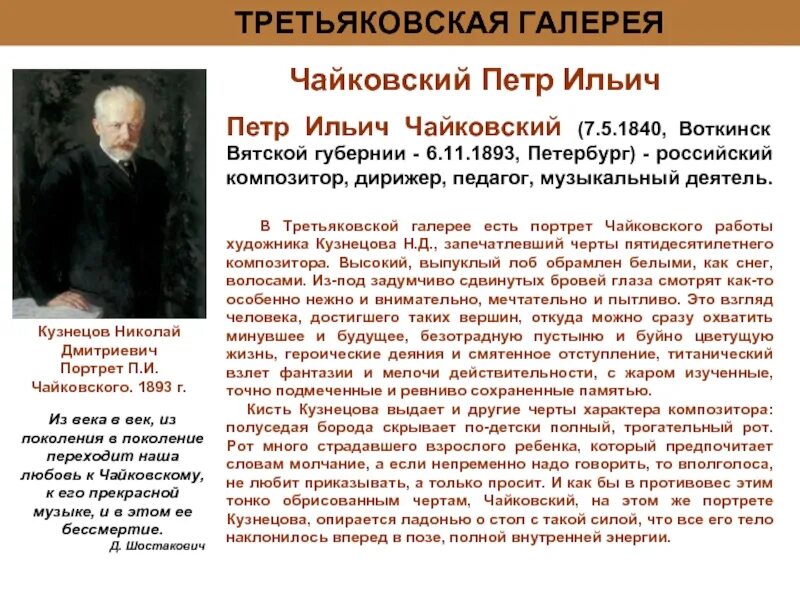 Портрет Чайковского в Третьяковской галерее. Деятели культуры Чайковский.