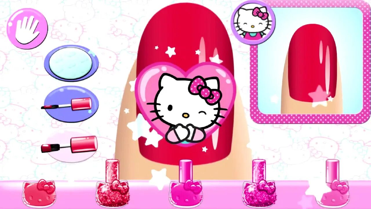 Маникюрный салон hello Kitty игра. Игра Хелло Китти маникюрный. Хелло Китти ногти игра. Игра ногти Хеллоу Китти. Игра маникюр для девочек играть