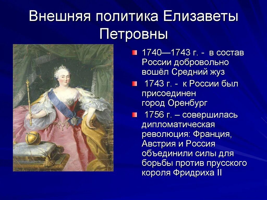 Внешняя политика Елизаветы Петровны 1741-1761. Елизаветы Петровна 1741-1761 внешняя и внутренние. Внутренняя политика Елизаветы Петровны 1741-1761. Проводимая политика екатерины 1