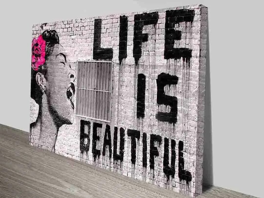 I am bad i am beautiful. Banksy Life is beautiful. Граффити Life is beautiful. Life is beautiful. Лайф ИС бьютифул грфити.