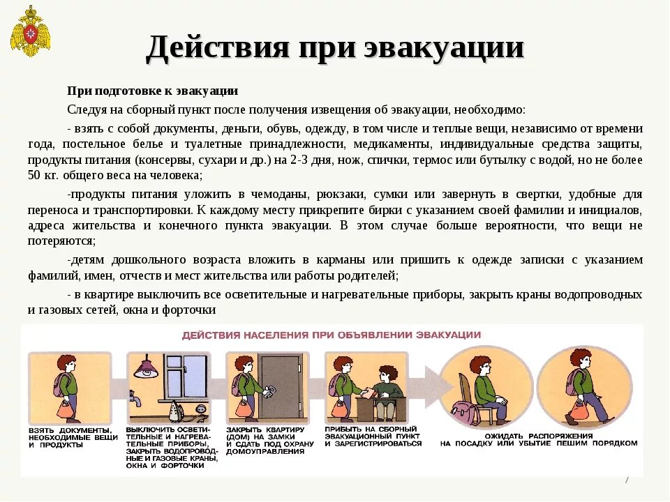 Выберите действия человека с информацией. Алгоритм поведения при эвакуации населения. Памятка эвакуация населения при чрезвычайных ситуациях. Памятка из 5 пунктов по подготовке к эвакуации. Памятку по правилам поведения населения при эвакуации.