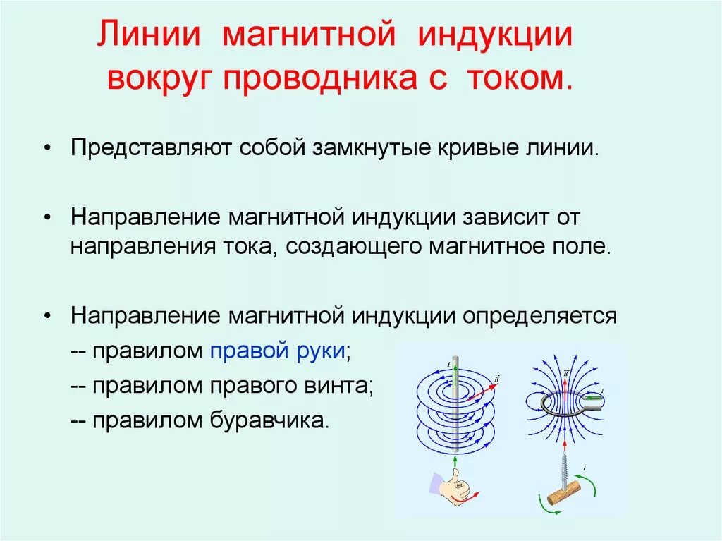 Силовые линии магнитного поля проводника с током. Линии магнитной индукции прямого проводника. Направление линий магнитной индукции. Направление линий магнитной индукции вокруг постоянного магнита.