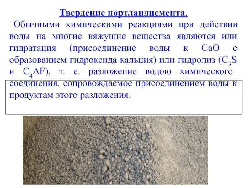 Твердение вяжущего