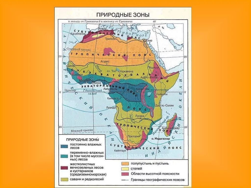 Природные зоны и их основные особенности италии. Физико-географическое районирование Африки карта. Физико географическая карта Африки природные зоны. Карта природных зон Африки 7 класс. Карта природных зон Южной Африки.