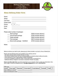 Order delivery address