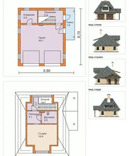 Планировки гаражей с мансардой