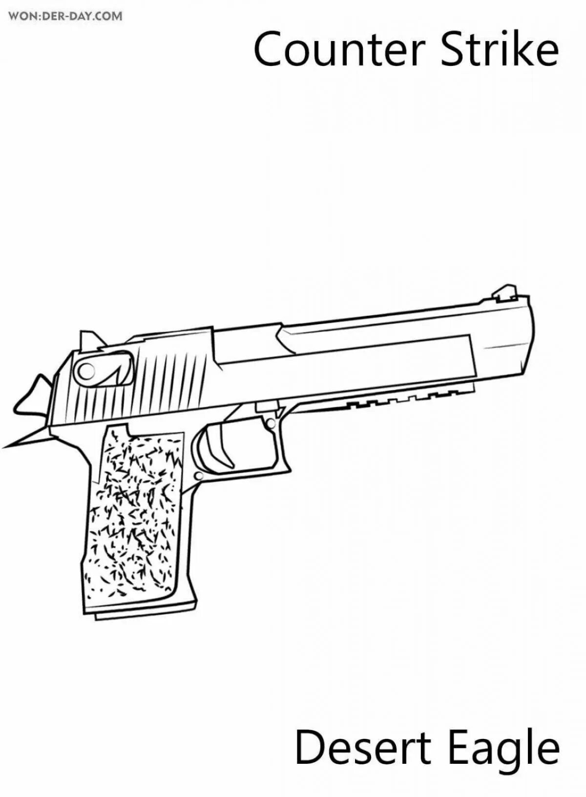 Дигл раскраска. Чертёж пистолета Desert Eagle. Desert Eagle раскраска.