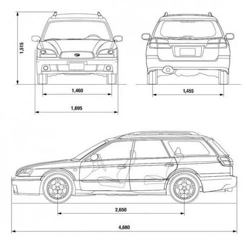 Subaru legacy чертеж. Subaru legacy 2001 blueprint. Габариты subaru legacy wagon 2001. Длина субару легаси. Subaru outback 2010 габариты.