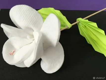 Цветы из ватных дисков