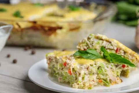 Запеканка из кабачков с курицей и сыром