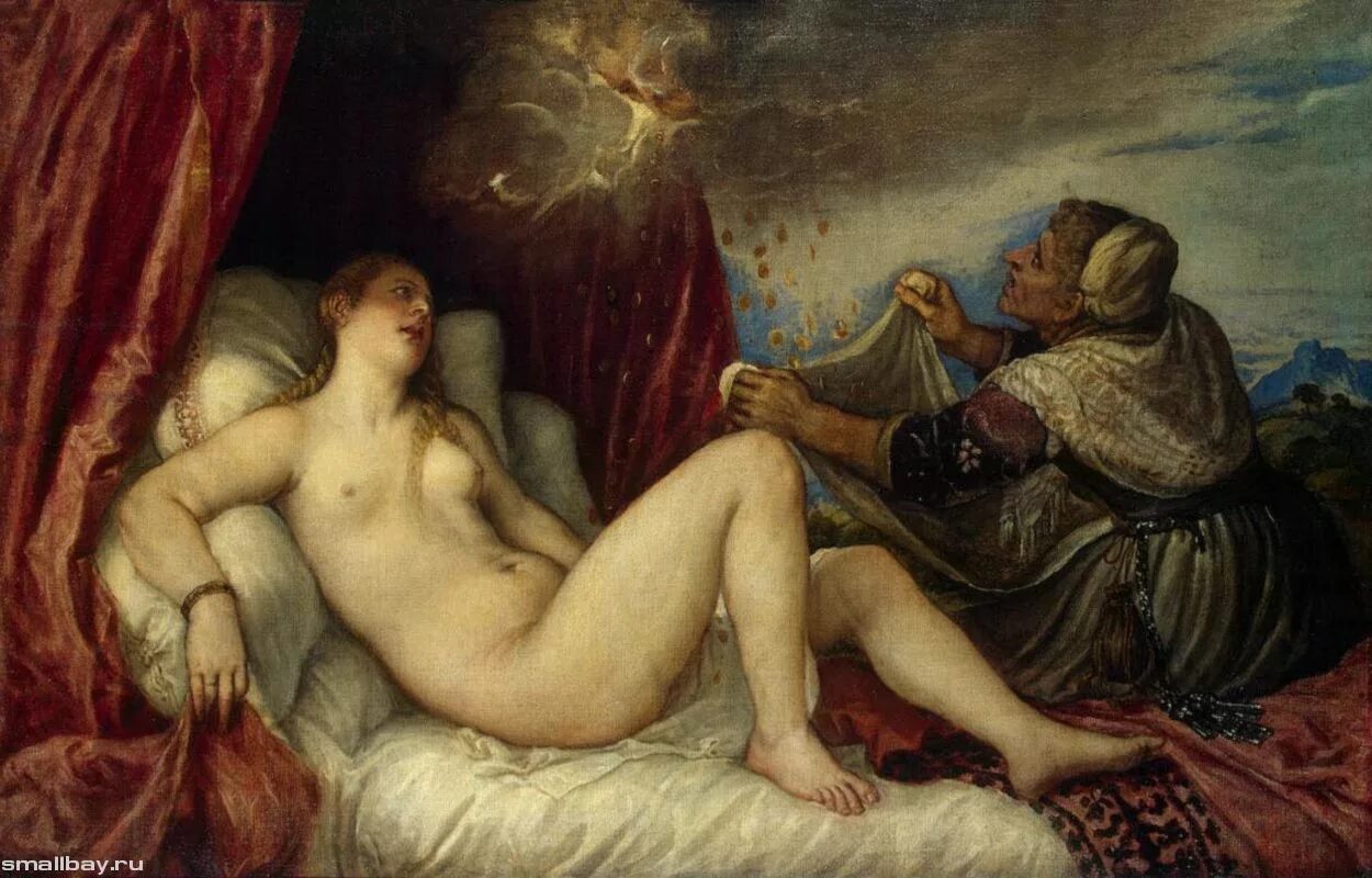 Данная картина. Тициан Даная 1554. Тициан Даная Эрмитаж. Тициан Вечеллио Даная 1554. Тициан Даная 1554 Эрмитаж.