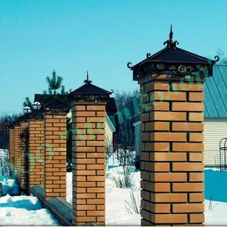 Колпаки на столбы для забора из кирпича