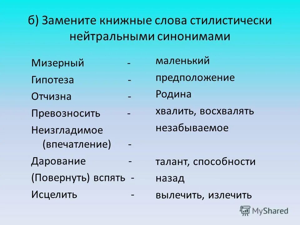 подберите стилистически нейтральные синонимы
