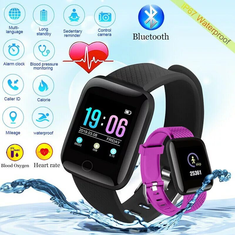 Умные часы с пульсометром и шагомером. Смарт-часы id116 plus. часы sport heart rate waterproof smartwatch. часы smart sport heart rate monitor bracelet. часы heart rate health bracelet waterproof.