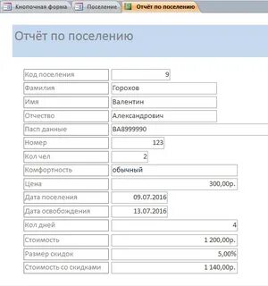 Персональные данные в базе данных