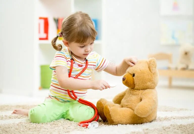 Playing with the little toy