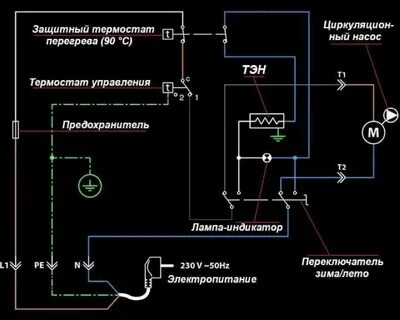 Схема подключения тэна бойлера