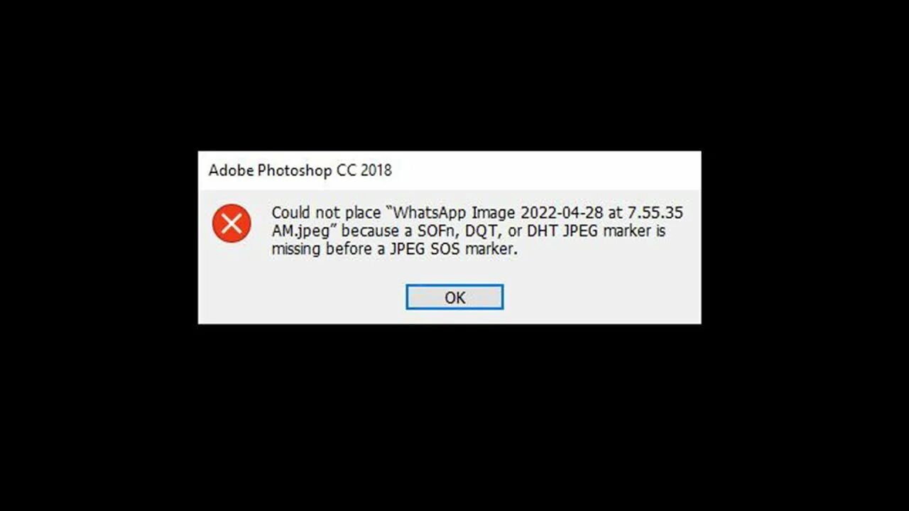 Could not complete request. Невозможно выполнить запрос. Обнаружен неожиданный конец файла. Ошибка открытия файла в фотошопе. Вылетает фотошоп.