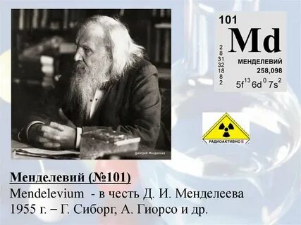 Элемент в честь менделеева