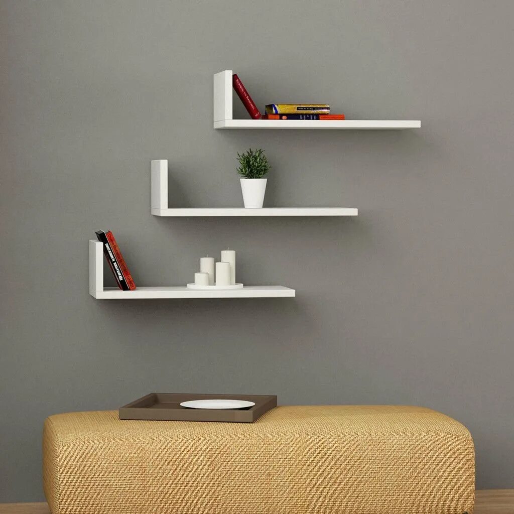 Навесной фото. Полка "Wall Shelf-s (bas WL-001)" белая. Полочки на стену. Настенные полки в интерьере. Полки навесные на стену.