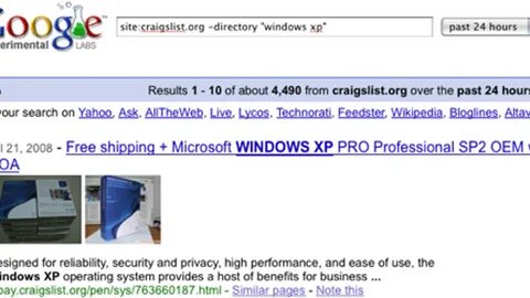 Search All Craigslist Sites at Once with Google.