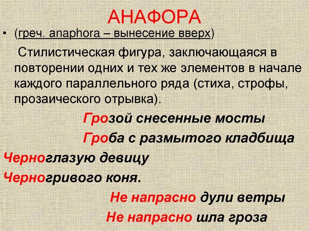 Анафора. Анафора примеры. Фара. Анафора фигура речи.