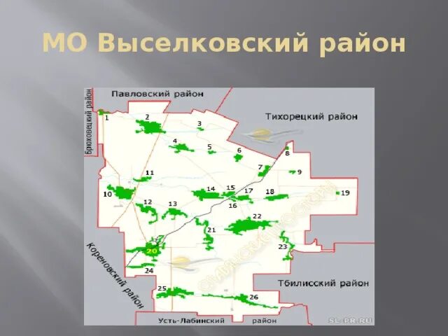 Краснодарский край тихорецкий район ст отрадная. Выселковский район Краснодарский край на карте. Карта Выселковского района. Границы Выселковского района. Тихорецкий район Краснодарский край на карте.