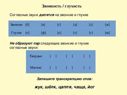 Сапожки все согласные звуки глухие