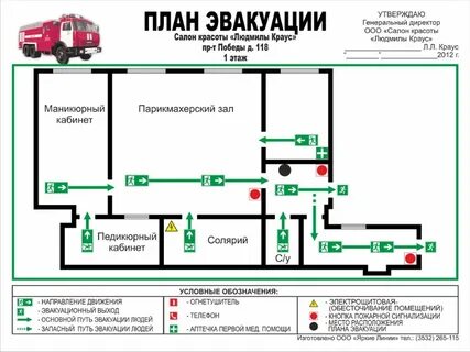 Планы эвакуации людей при пожаре необходимо размещать