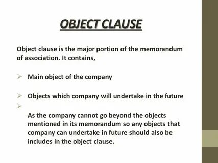 Object clause