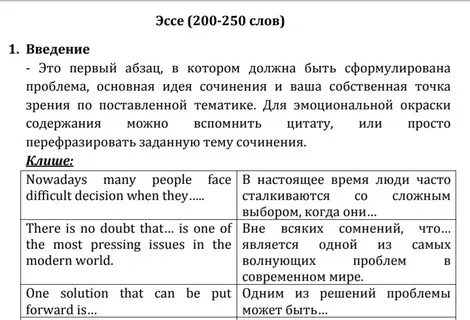 Клише для эссе по английскому 2024