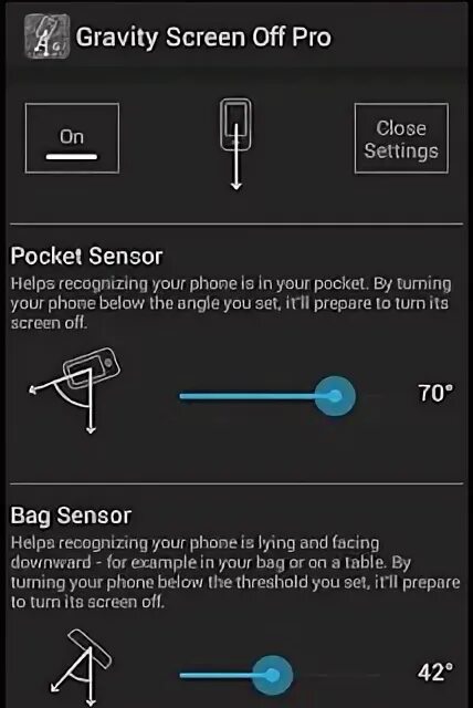 Gravity screen. Gravity screen