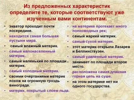 По предложенной характеристике определите