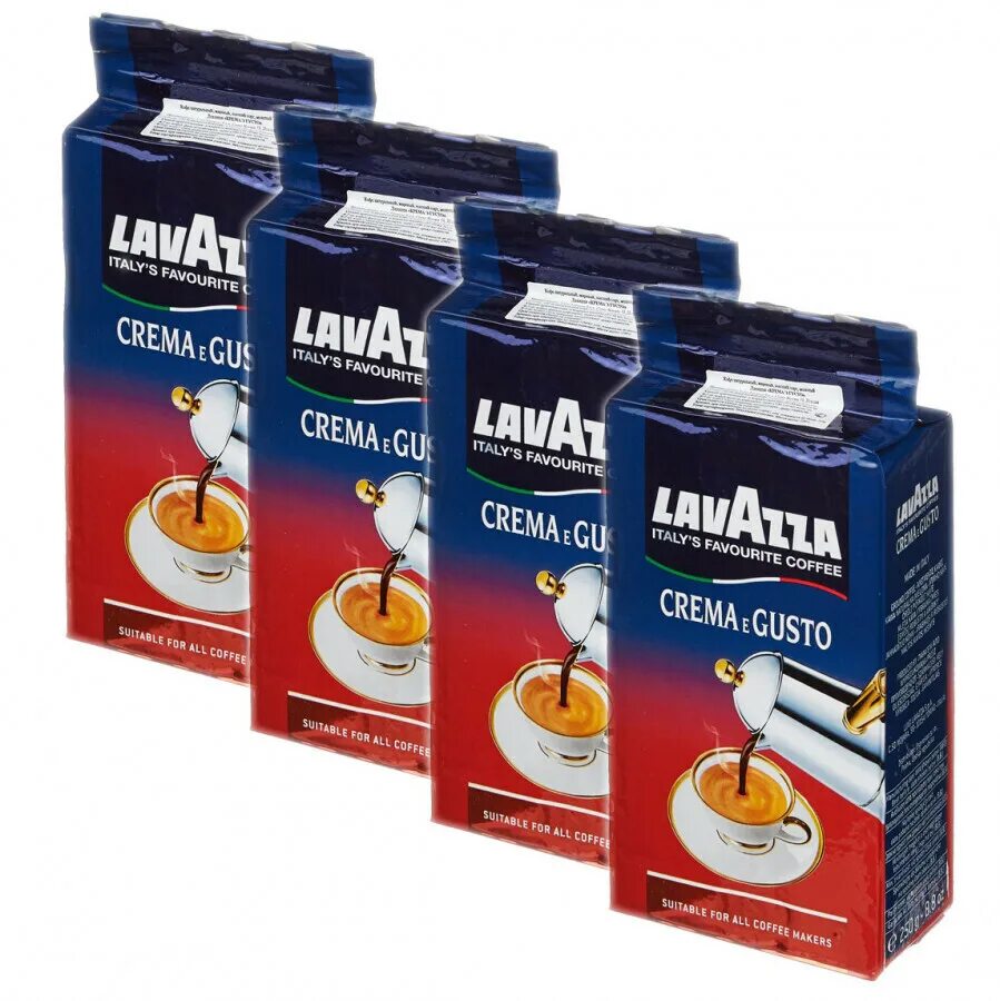 Кофе Лавацца крем густо молотый 250г. Lavazza crema e gusto кофе молотый 250 г. (Лавацца) crema e gusto молотый, 250 г. Lavazza crema e gusto (крема и густо) молотый, в/у, 4x250г. Lavazza crema gusto молотый