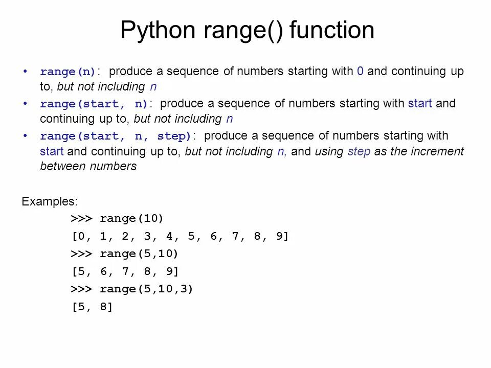 For in range n. In range в питоне. функция range python. функция range в питоне. питон for k in range.
