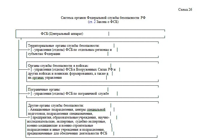 Система Федеральной службы безопасности РФ. Схема органы Федеральной службы безопасности.