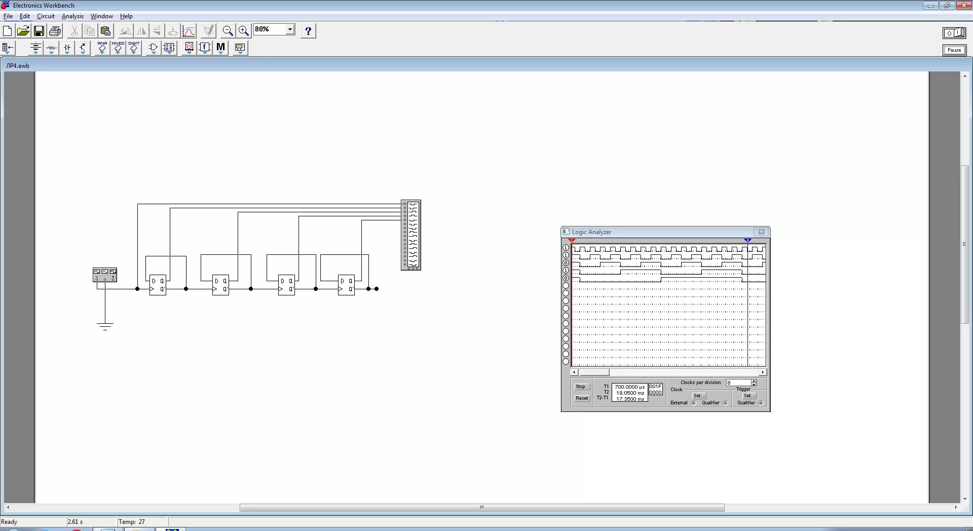 Workbench windows 10. D триггер electronics workbench схема. логический анализатор electronics workbench. счетчик на триггерах electronics workbench. счетчик в electronic workbench.