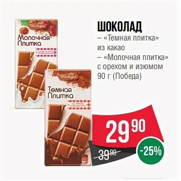 Шоколад акции