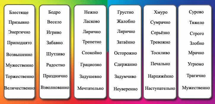 Пестрый синоним. Характер музыкального произведения. Словарь настроений в Музыке. Характер музыки таблица. Музы описание.