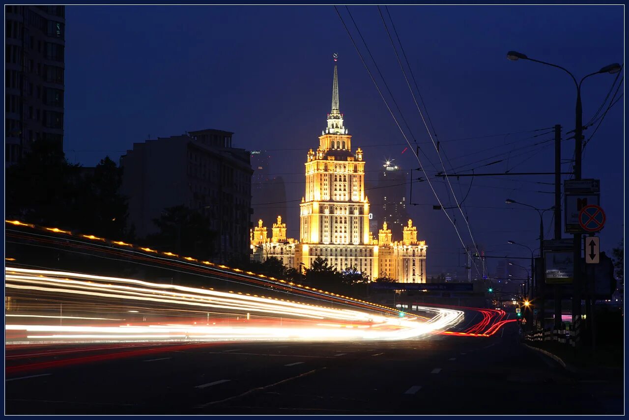 Новый Арбат гостиница Украина. Пример ночной съемки в Москве. GOPRO ночная съемка. Page москва