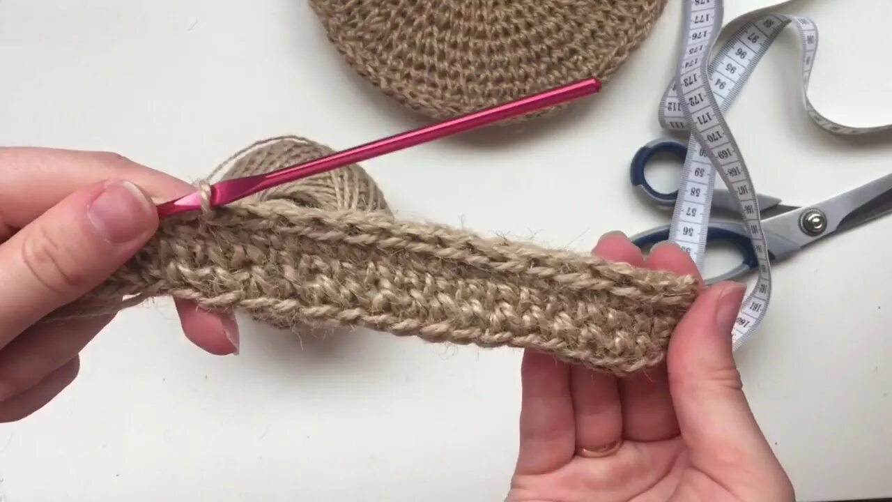 Ручки для сумки Вязаный ремешок из шнура крючком Knitted crochet bag handle Croc