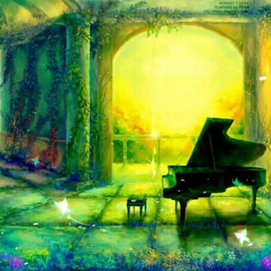 Музыкальный пейзаж. Фортепиано в живописи. Фортепиано арт. Рояль в живописи.