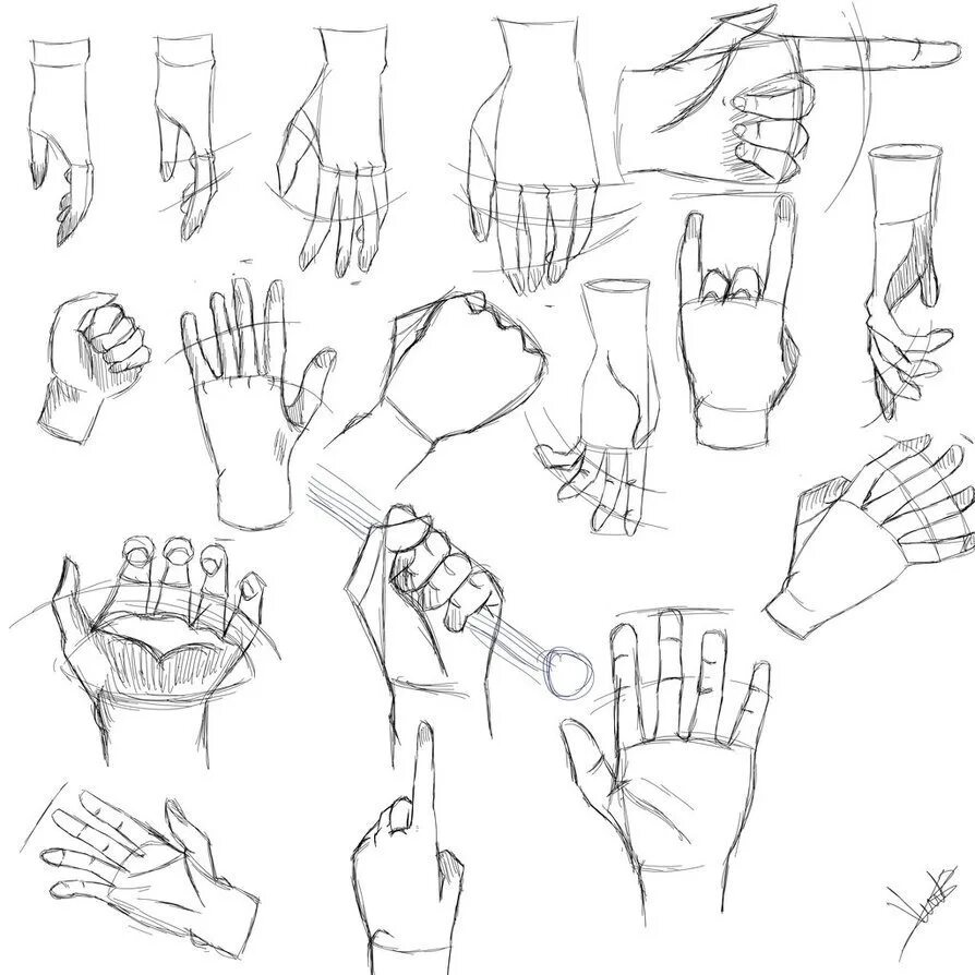 Наброски кистей рук. Схема рисования рук. Скетчи рук.
