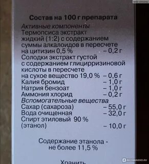 Термопсиса сироп с солодкой применение